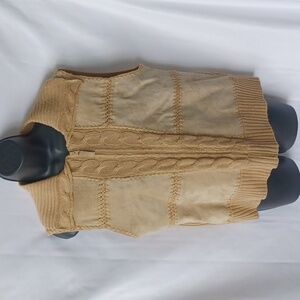 Designers studio leather vest, front zip